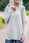 Basic Long Sleeves Patchwork T-shirt