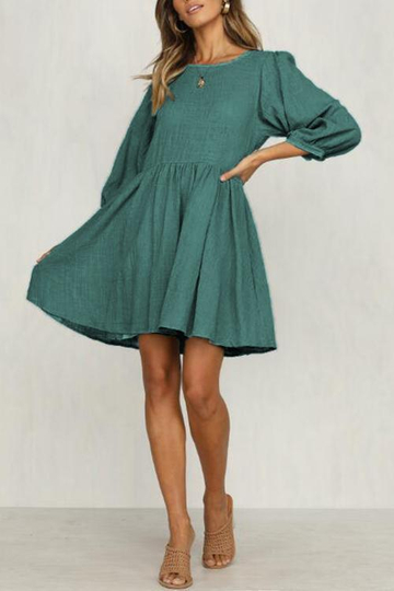 Casual Travel History Green Dress