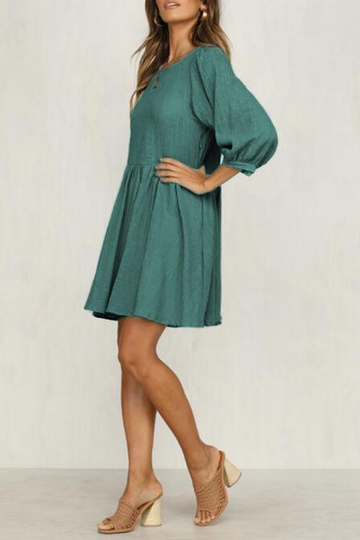 Casual Travel History Green Dress