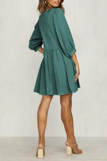 Casual Travel History Green Dress