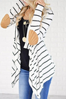 Simple Striped Word Cardigan Sweaters
