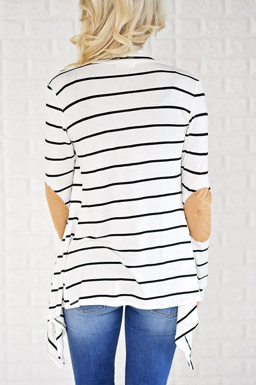 Simple Striped Word Cardigan Sweaters