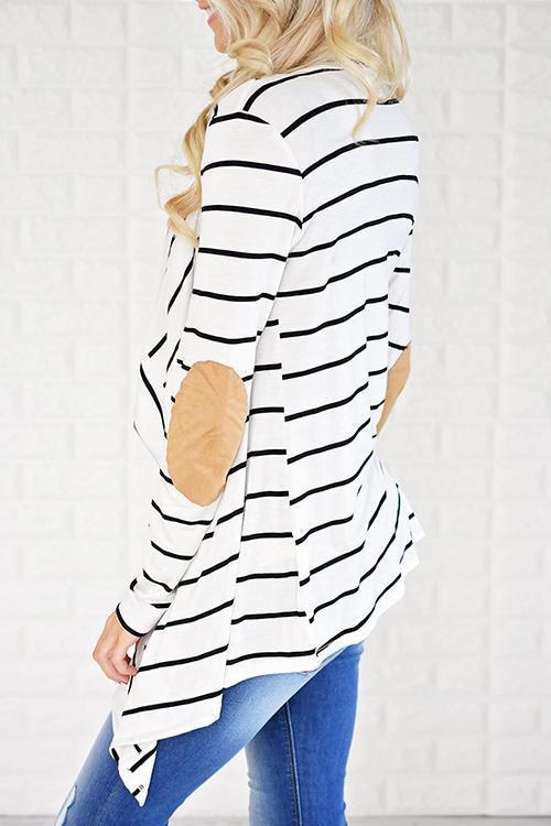 Simple Striped Word Cardigan Sweaters