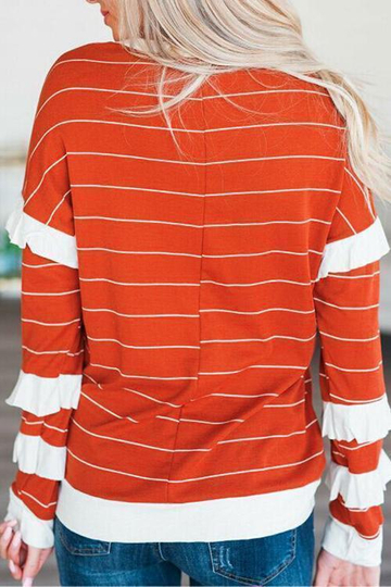 Trendy Striped Orange T-shirt