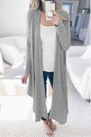 Better Now Long Sleeves Grey Cardigan Sweaters