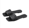 Square Toe Woven Flat Sandals