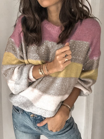 Women's Color-Block Casual Sweater