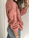 Women's Hollow-out V-Neck Buttoned Sweater Cardigans