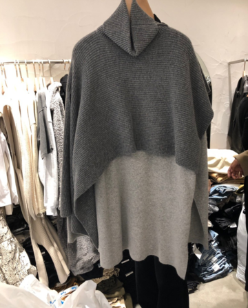 Turtleneck Irregular Solid Sweater Cape