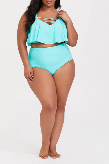 MINT STRAPPY FLOUNCE BIKINI SET