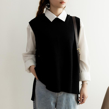 Sleeveless Side Button Sweater