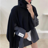 Turtleneck Irregular Solid Sweater Cape