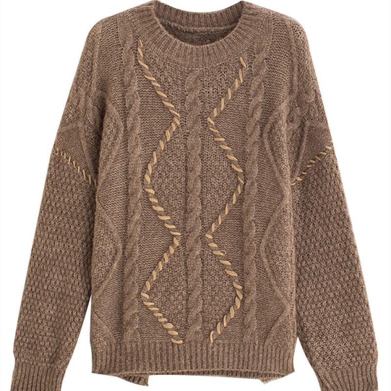 Chic Vintage Round Neck Sweater