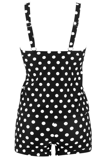 Polka Dot Print Slim Tankini Set