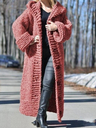 Solid Medium-length Jumper Cardigan