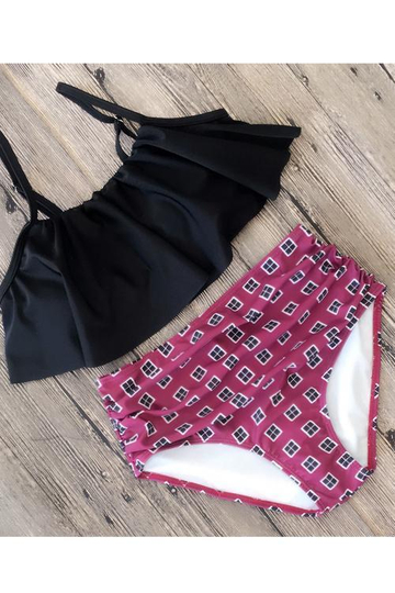 Venidress  Flounce Printing Bikini Set