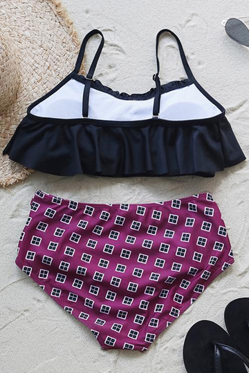 Venidress  Flounce Printing Bikini Set