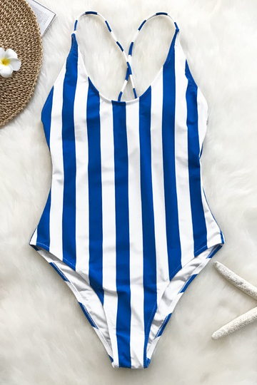 BEAUTY OF NATURE STRIPE ONE-PIECE SWIMSUIT