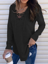 Autumn/winterNew Style Solid Color V-neck Strapped Loose Top