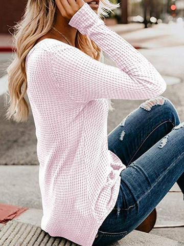 Autumn Women's Casual V-neck Long Sleeve Sweater Shirt