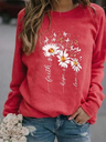 Long Sleeve Round Neck Printed Casual Sweater