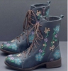 Embroidered Side Zip Women's Martin Boots