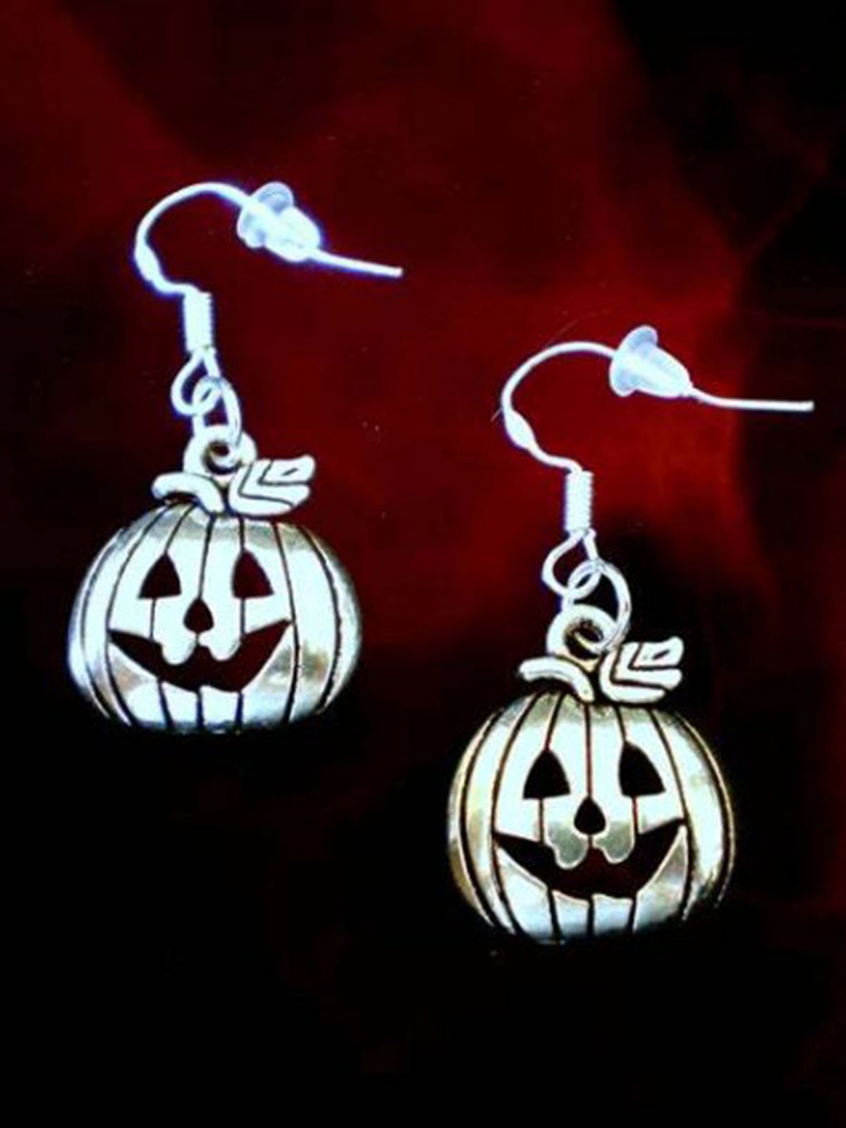 Halloween Pumpkin Head Witch Pendant Earrings