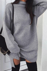 High Neck  Plain  Batwing Sleeve Sweaters