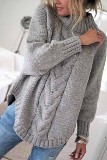 Turtleneck Sweater Loose Knitted Pullover Jumper Winter Streetwear