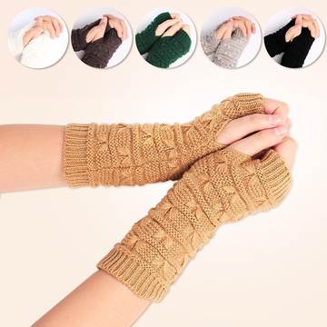 Knitted Warm Half-finger Computer Gloves