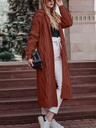 Women Long Cardigan Twist Knit