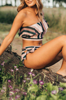 ICON WAVE CROP SUNSET STRIPE BIKINI SET