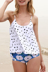 Polka Dot & Flower Print Tankini Set