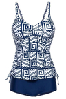 All I Adore Geometric Print Cutout Tankini Set