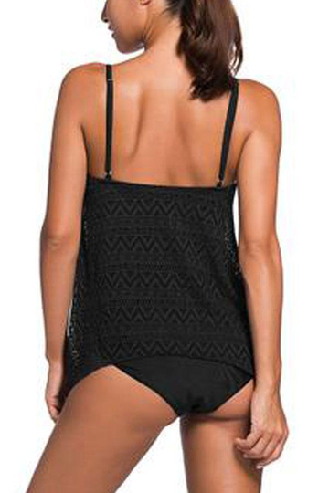 Deep Feeling Solid Two-Piece Tankini Set