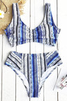 Face The Sea Print Bikini Set