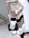 Fashion Patchwork Sweater Casual Cardigan Warm Jacket Clashing Sweater