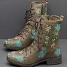 Embroidered Side Zip Women's Martin Boots