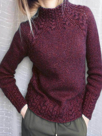 Solid Twist Knit Sweater