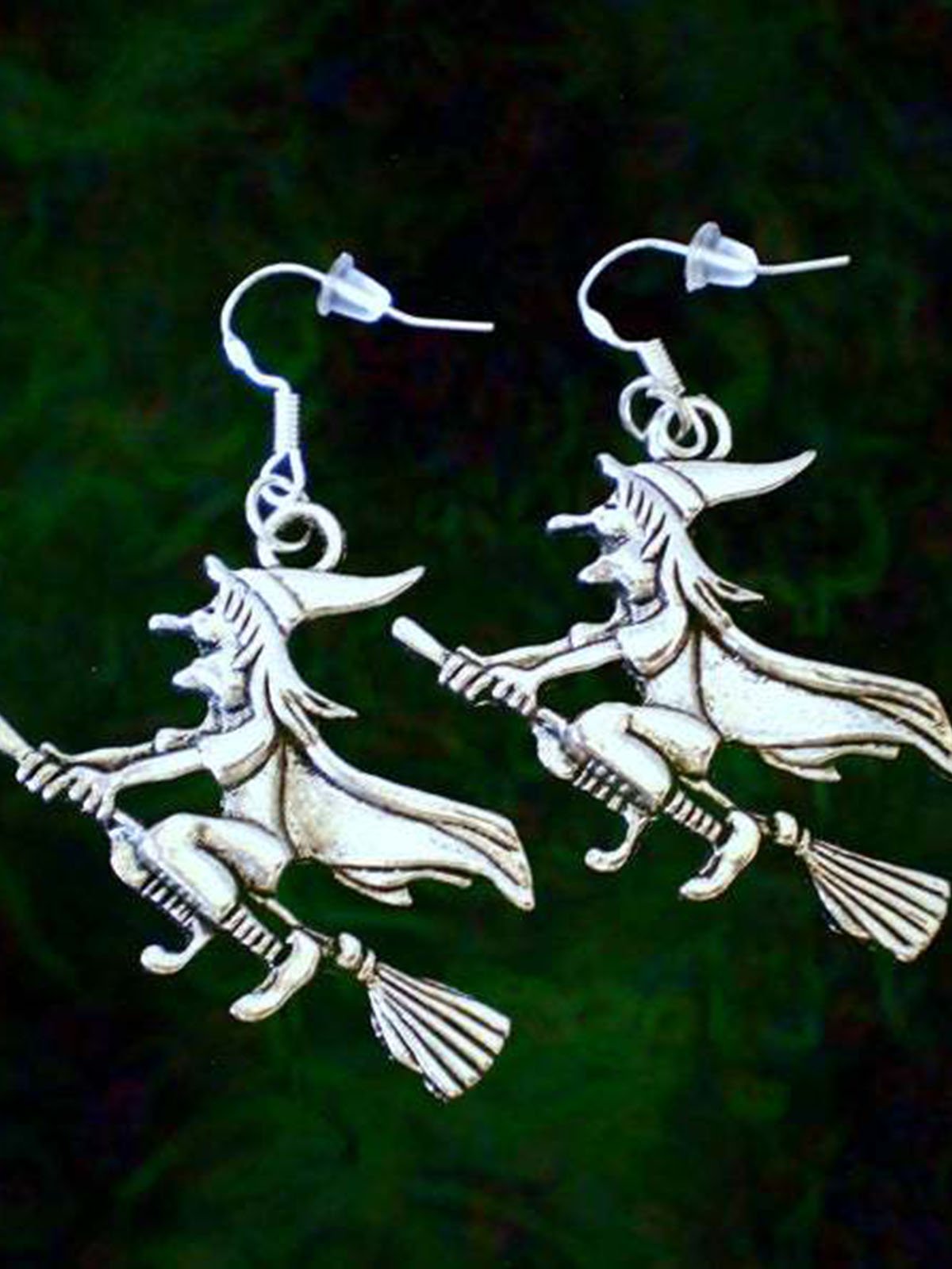 Halloween Pumpkin Head Witch Pendant Earrings