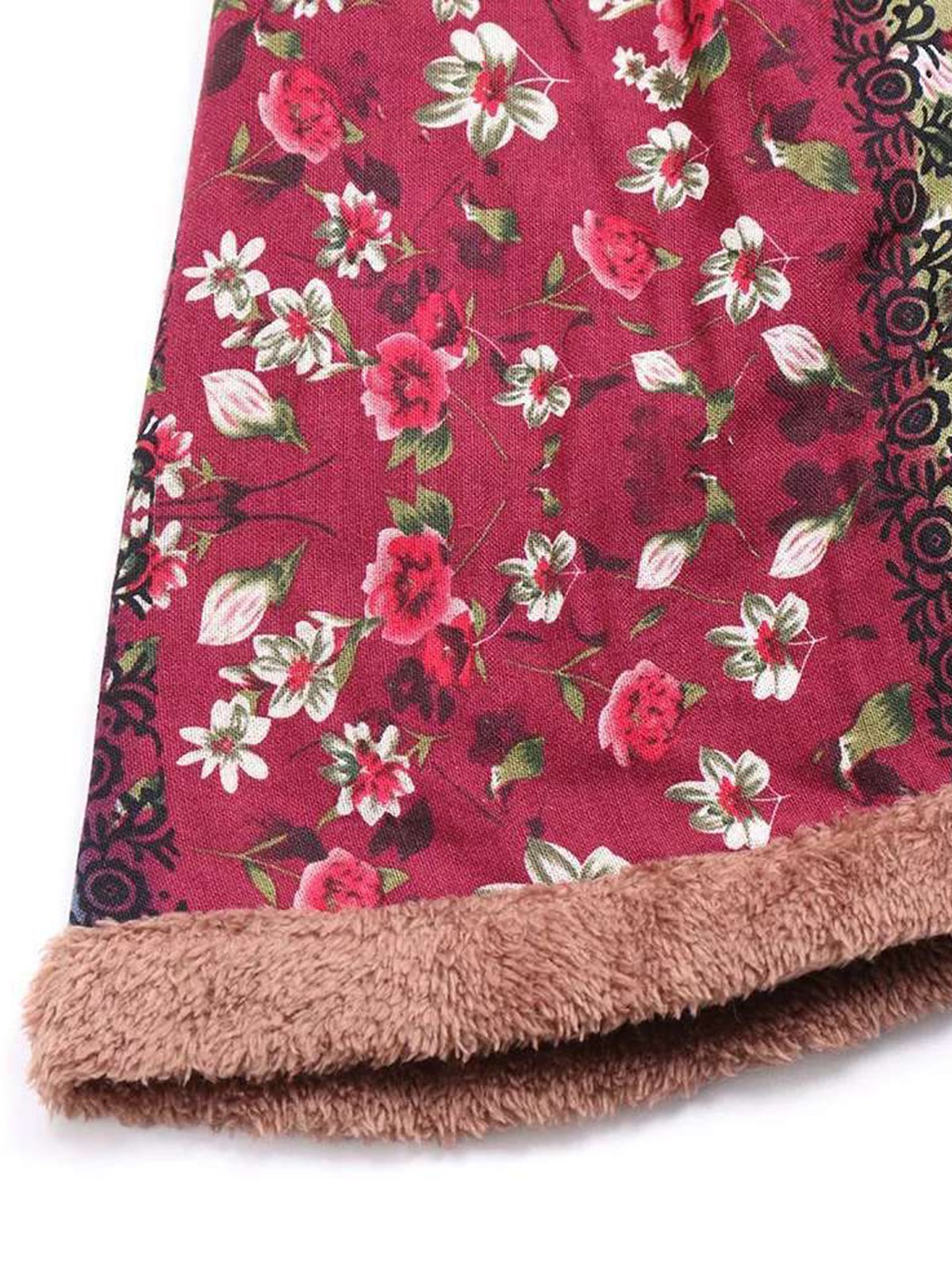 Cute Floral Printed Hoodie Cape Sleeve Cloak Coat