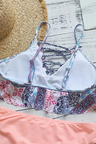 Bohemian Lace-up Printing Bikini