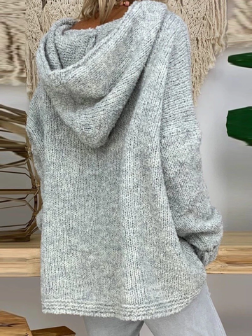 Women Casual Solid Shift Knitted Cardigan