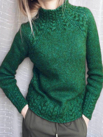 Solid Twist Knit Sweater