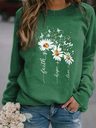 Long Sleeve Round Neck Printed Casual Sweater