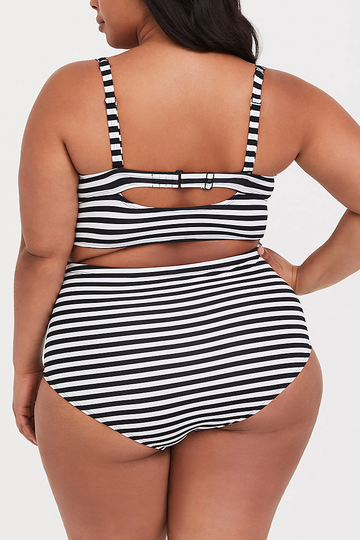 Striped Lightly Lined Underwire Bikini Set