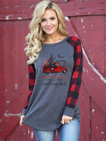 Women's Christmas Hallmark Stitching Sweatshirt