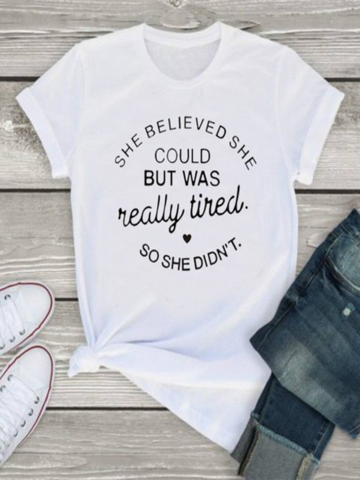 Women's She Believed She Could Print Casual Shirt