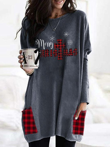 Women's Merry Christmas Print Dress