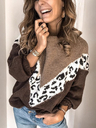 Solid & Leopard Weaving Sweater